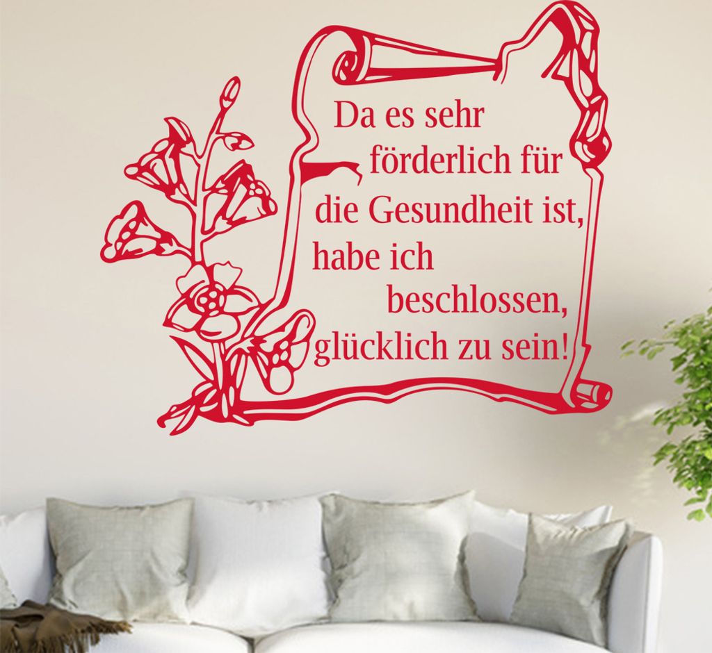 Da es sehr förderlich ... Wandtattoo in 6 Größen - Wandaufkleber Wall Sticker - Dekoration, Küche, Wohnzimmer, Schlafzimmer, Badezimmer