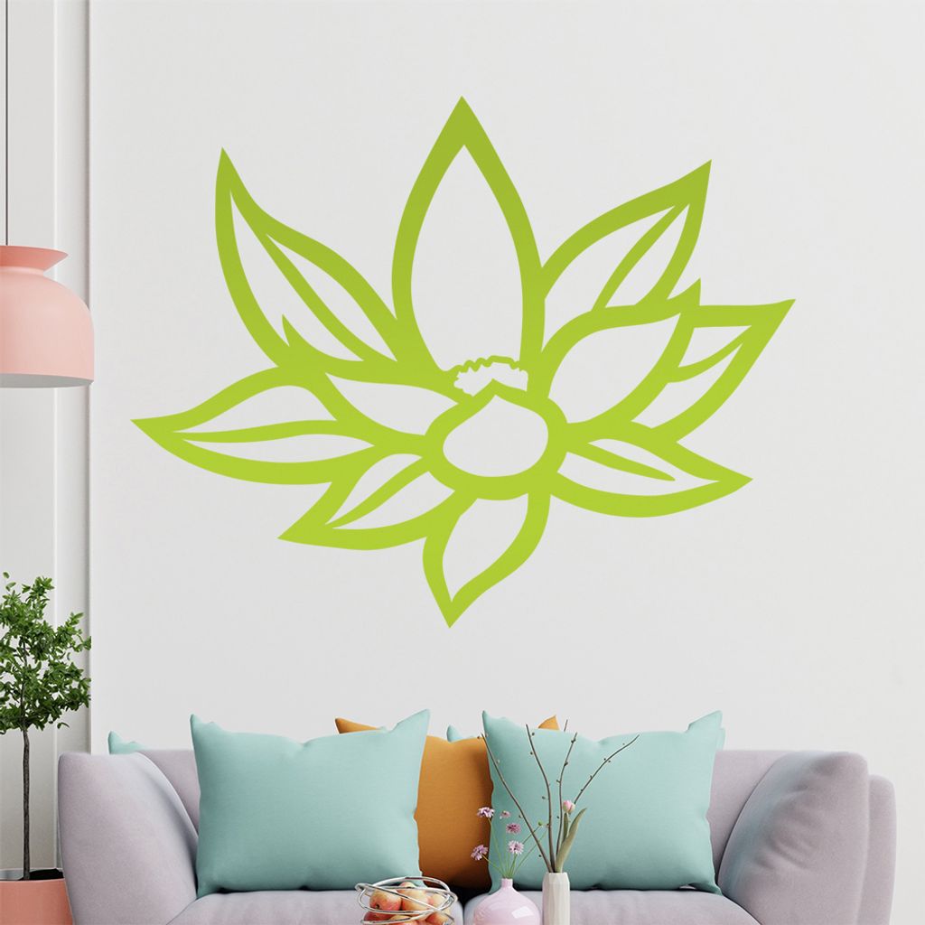 KIWISTAR Lotusblüte Wandtattoo in 6 Größen - Wandaufkleber Wall Sticker - Dekoration, Küche, Wohnzimmer, Schlafzimmer, Badezimmer