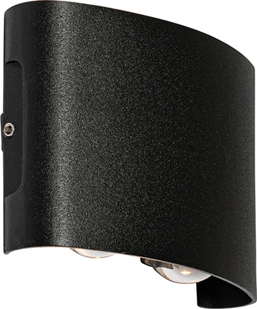 QAZQA - Modern Außen Wandleuchte schwarz inkl. LED 4-flammig IP54 - Silly I Außenbeleuchtung - Aluminium Oval - I (nicht austauschbare) LED