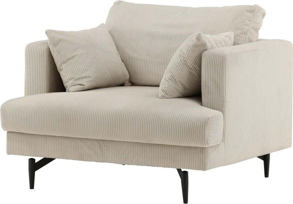 FURNLUX Sessel Sofia Beige Und Schwarz 104cm / Hauptfarbe: Beige / Abmessungen: 104 x 92 x 82 cm