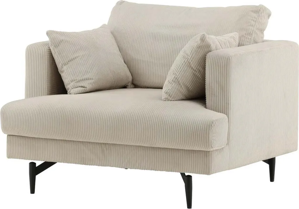Fauteuil de salon beige Sofia pour se détendre devant la télé