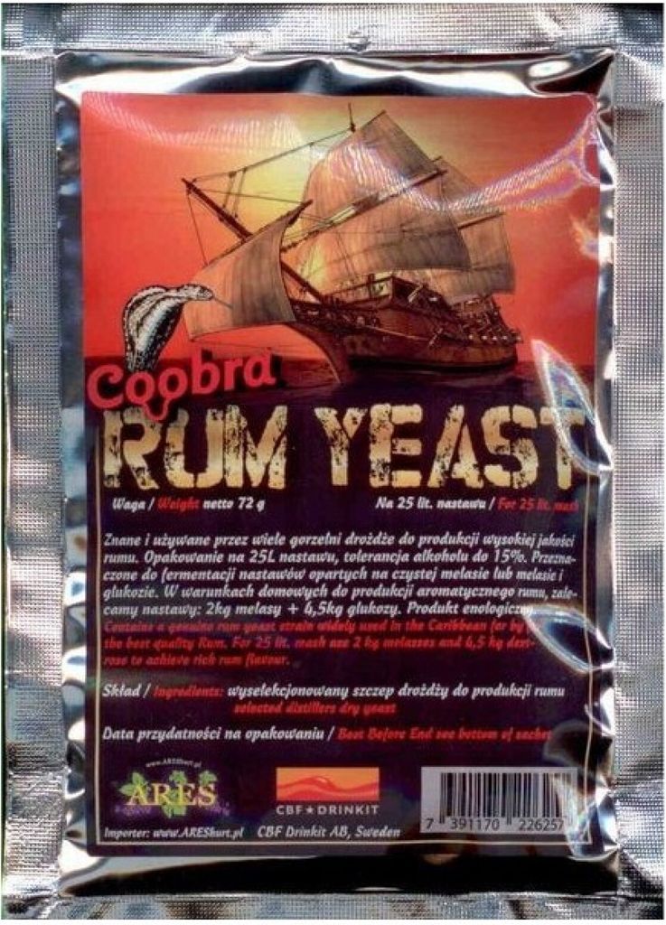 Destillieren Hefe - Coobra Rum Hefe 72g, Turbo Hefe, Produktbild 