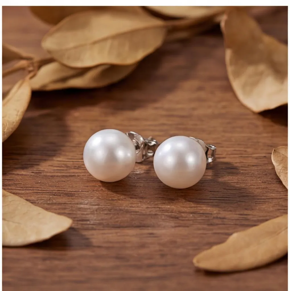Orecchini A Bottone Con Perle D'Acqua Dolce Vere 6-7mm – Argento 925 Ipoallergenico – Eleganti E Senza Tempo