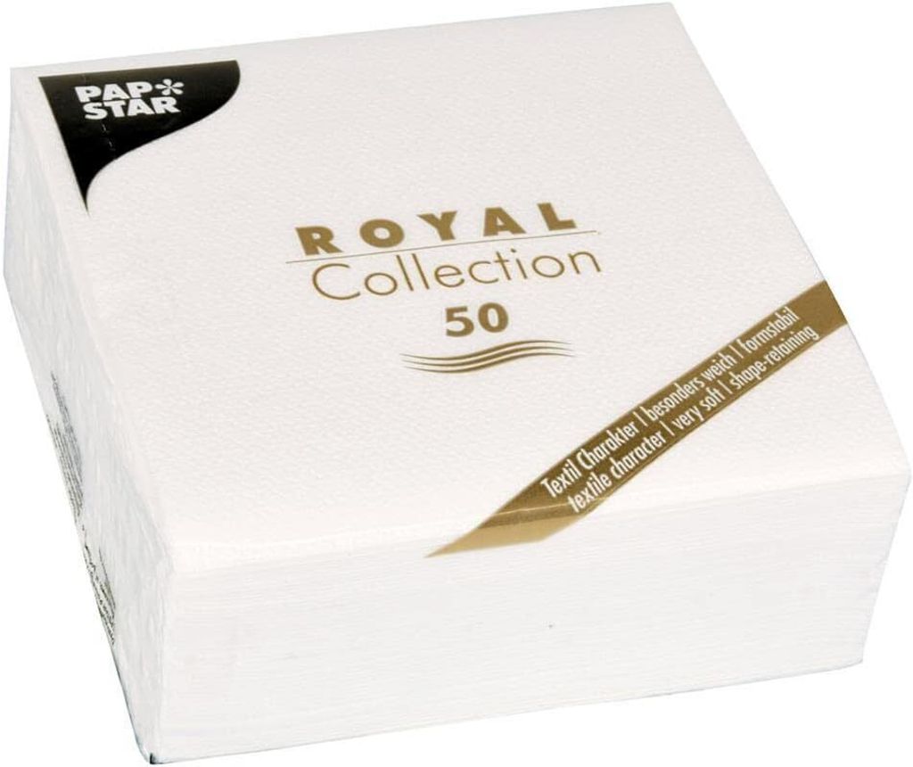 PAPSTAR Cocktail-Servietten "ROYAL Collection" weiß 250 x 250 mm 50 Stück