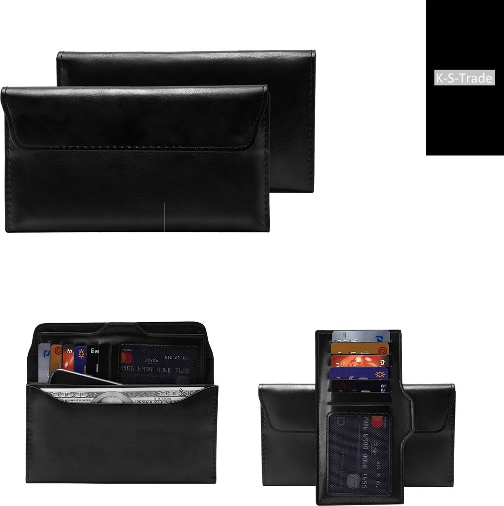 K-S-Trade Handy Hülle kompatibel mit Ruggear RG650 Schutz Hülle Tasche Schutz Case Handytasche Kunstleder schwarz, 1x