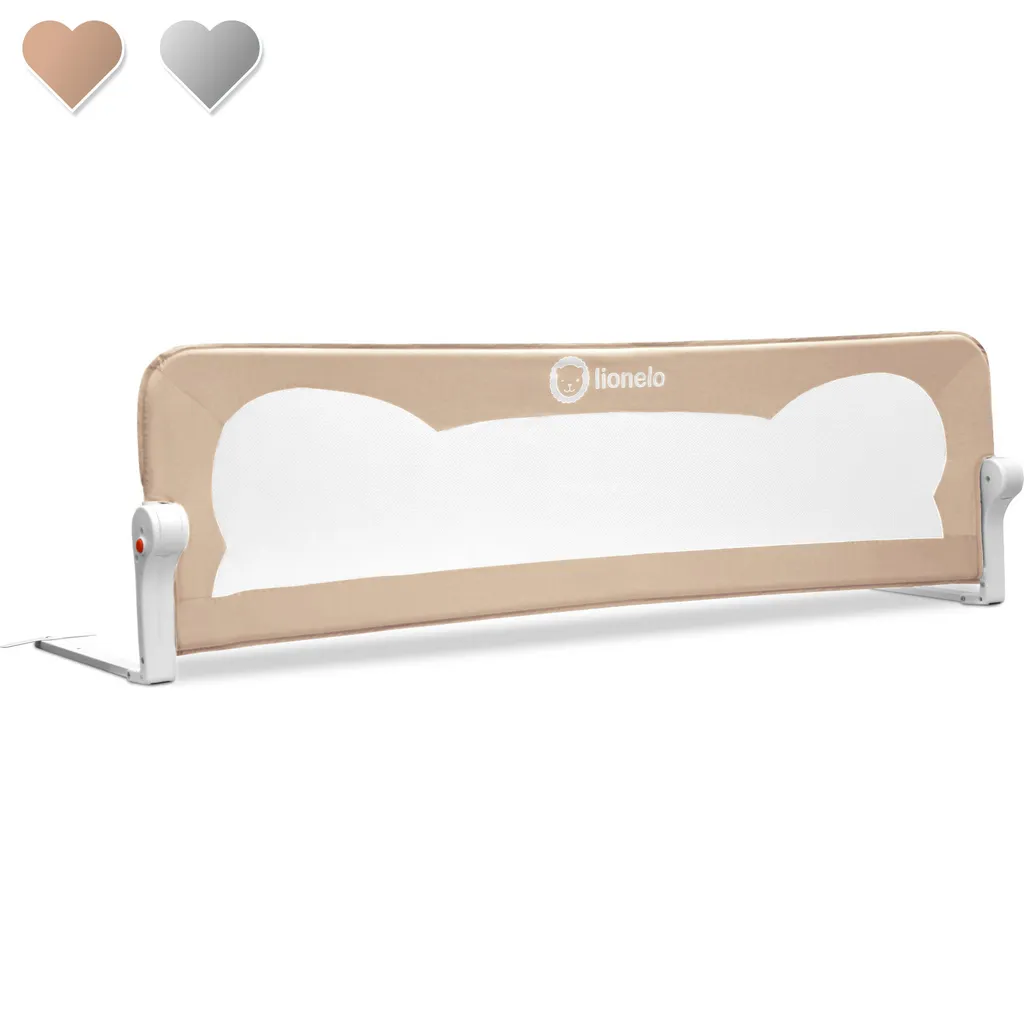 Sponda Letto Lionelo Eva 150cm Beige | Barriera Anticaduta Universale