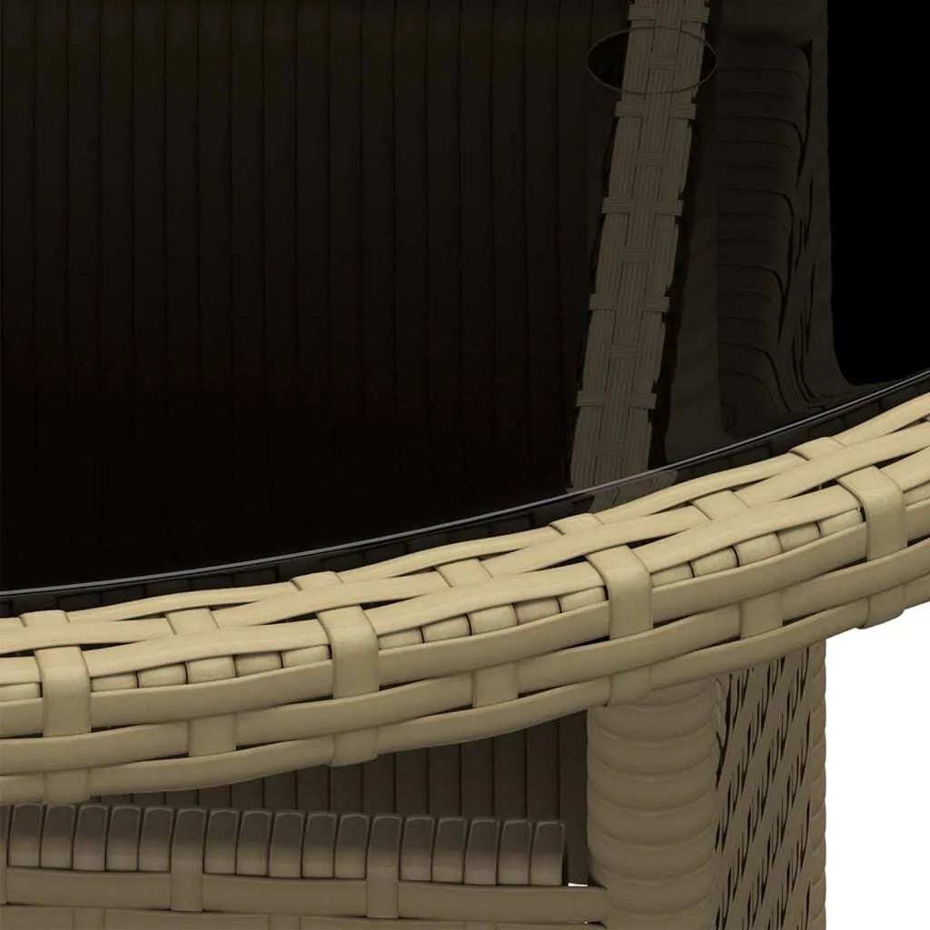 vidaXL Tavolo Esterno Ø80 cm: Struttura Acciaio e Poly Rattan Beige - 4