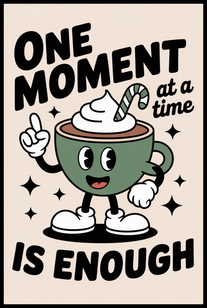 Plakat 61x91,5cm Motivationsaffirmation Retro Vintage für das Wohnzimmer One Moment