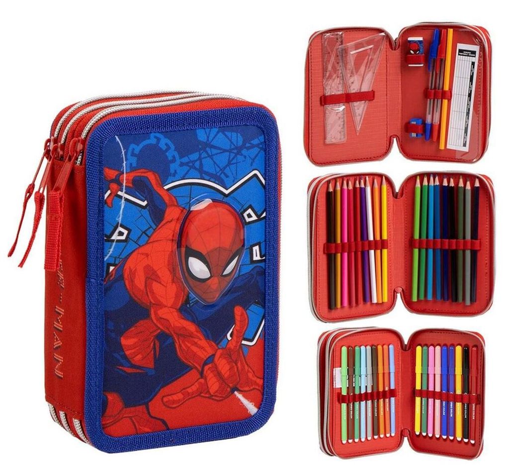 Dreifaltiges Federmäppchen mit Spiderman-Mine, 2700001649 Produktbild 