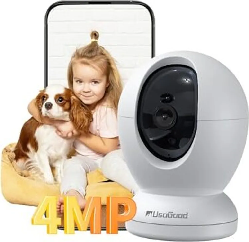USOGOOD Pet Camera 4MP | Controlla il tuo Cane e Gatto a 360° WiFi 5G