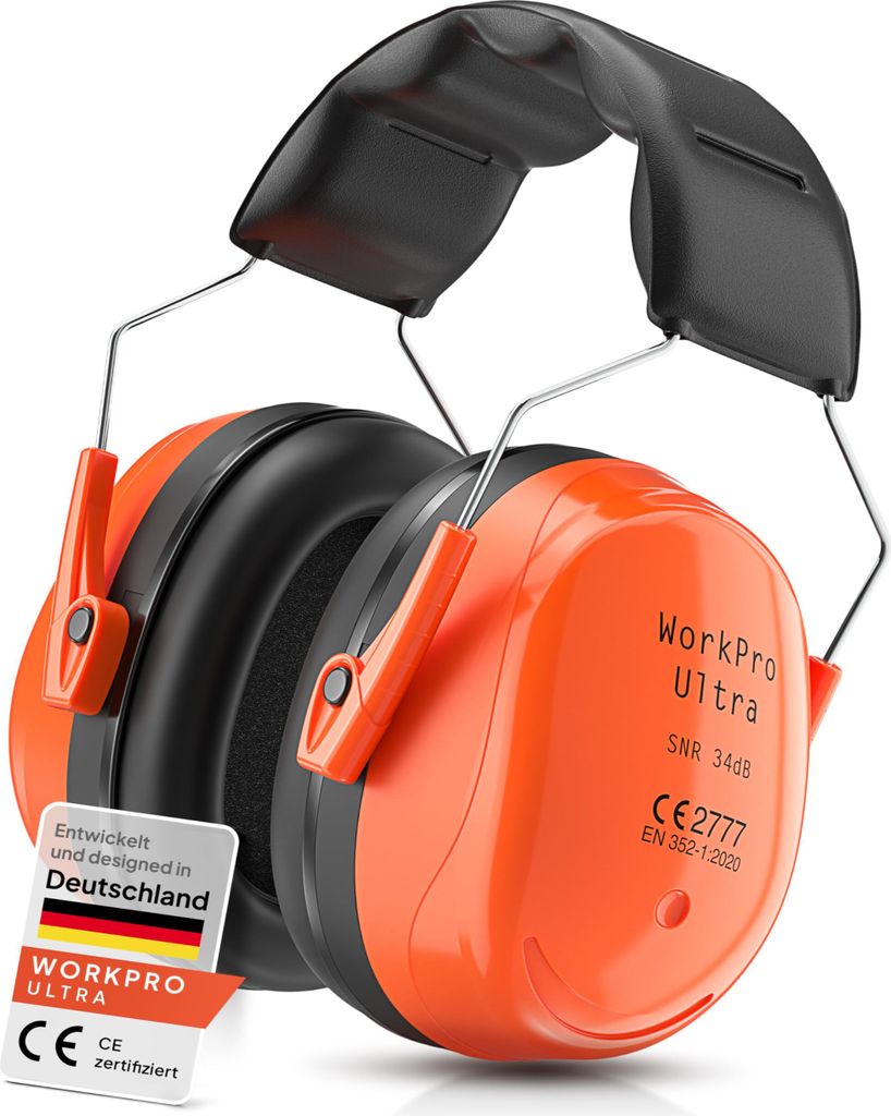 Senner WorkPro Ultra | Gehörschutz für Arbeit und Freizeit – Größenverstellbare Ohrenschützer - Hochwertige Lärmschutz Kopfhörer mit SN...