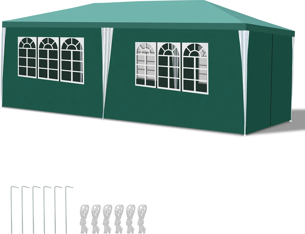 Gazebo da Giardino 3x6m TolleTour: Tenda Impermeabile Verde Elegante