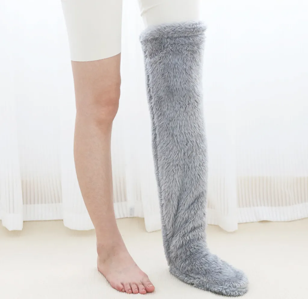 Jambières Gris Clair Extra Longues - Texture Douce et Maille Flexible