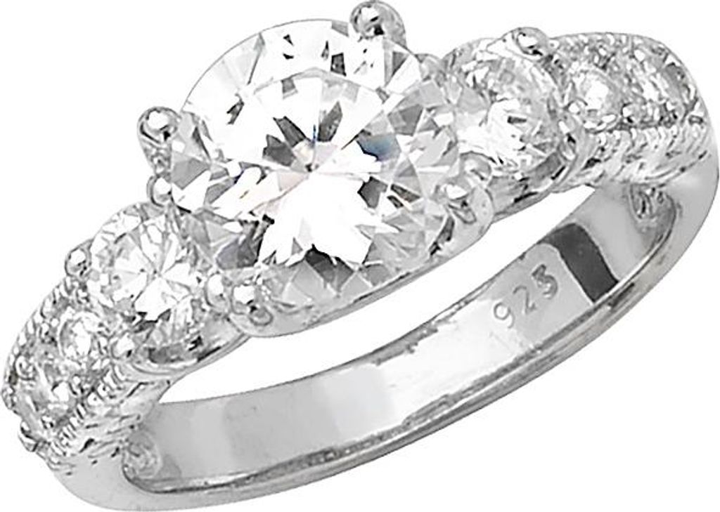 Wunderschöner 925 Sterling Silber Solitär Verlobung Damen - Ring mit Zirkonia, 53 (16.9); TRS22233RSM