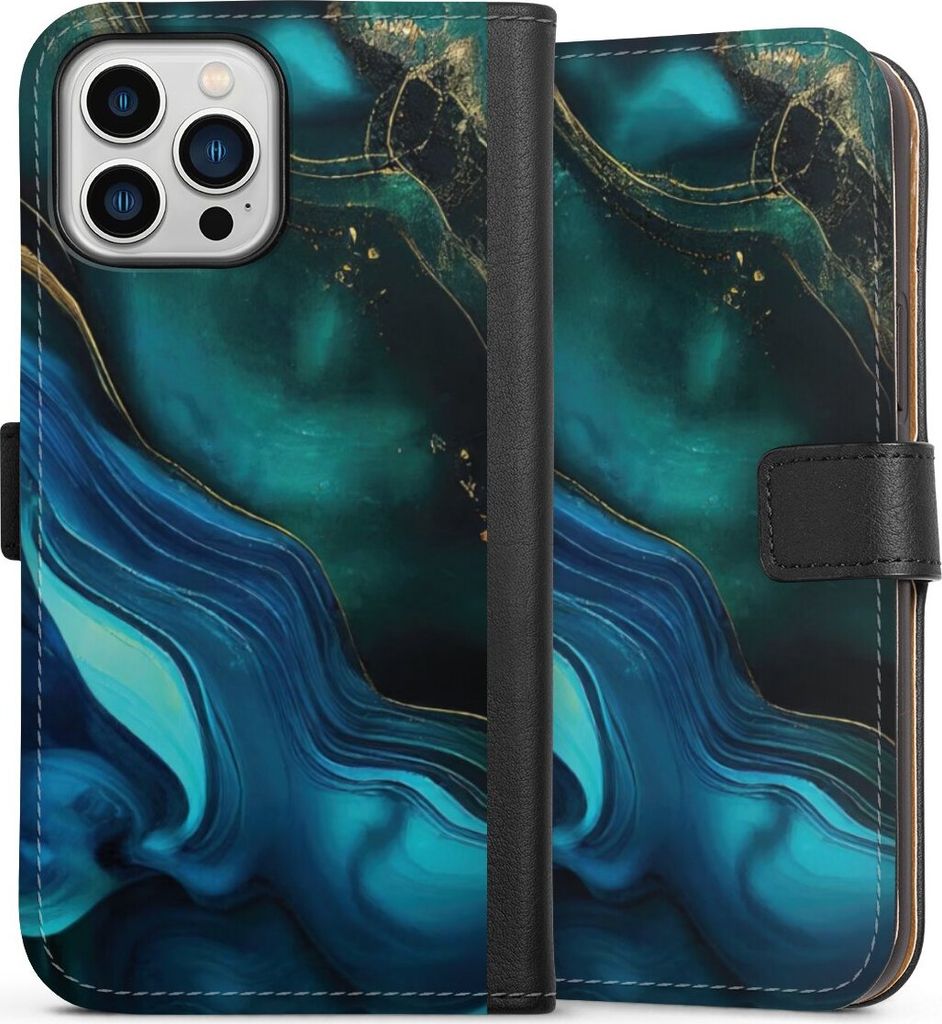 DeinDesign Klapphülle für Apple iPhone 13 Pro Max Handytasche Lederhülle Tasche Art Farbverlauf Marmor