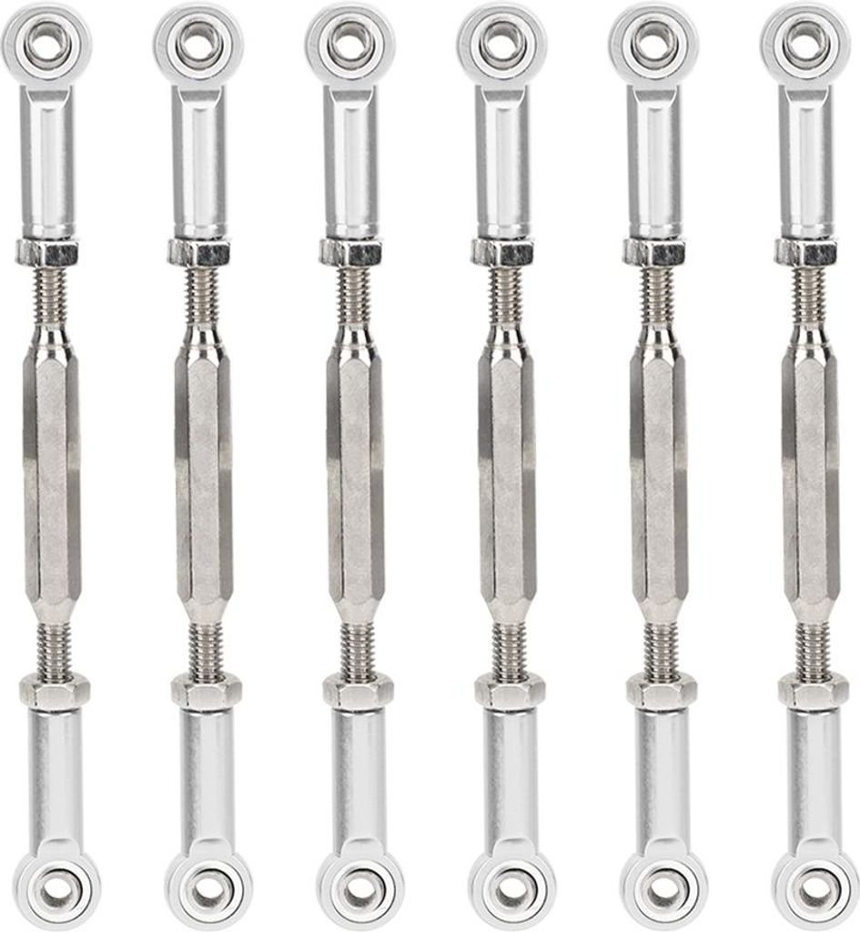 6 Stück 88 mm verstellbare Schubstangen aus Aluminiumlegierung, Spannschloss-Stangengestänge-Zubehör für RC-Automodelle