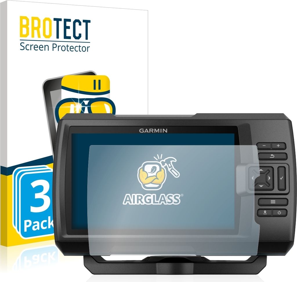3x BROTECT Schutzglas für Garmin Striker Plus 5cv Schutzfolie Panzer Folie Glas Display Schutz klar