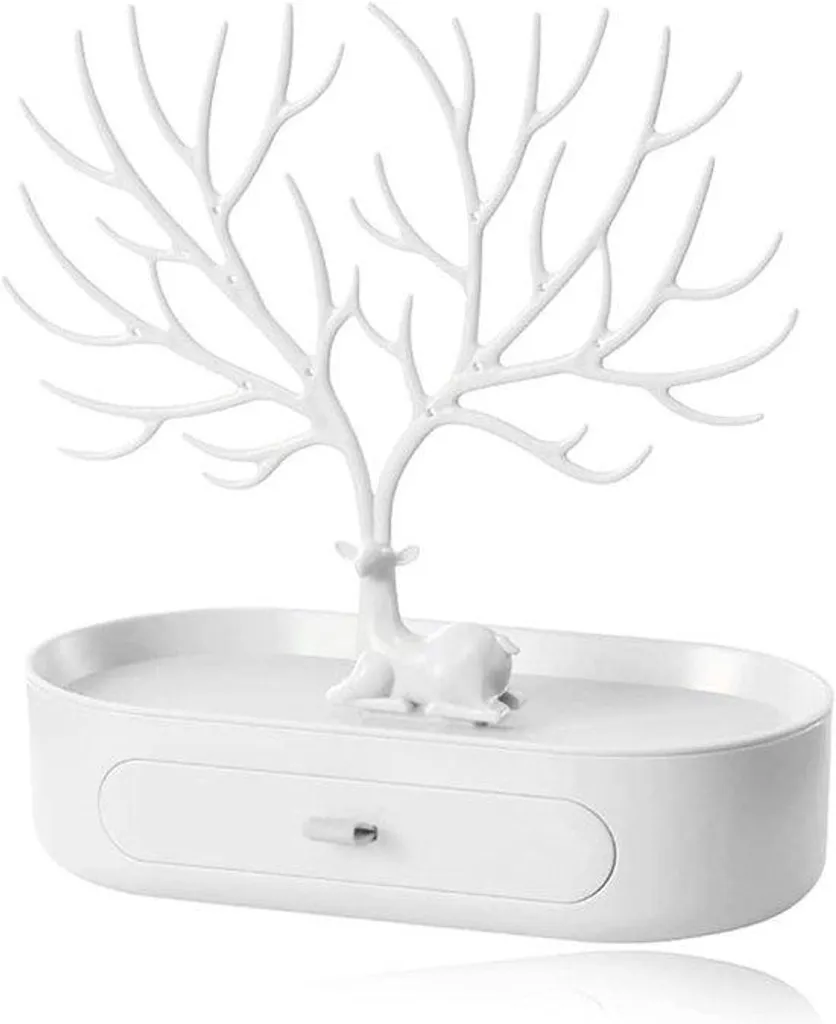 Organisateur bijoux 3 en 1 pour coiffeuse avec tiroir de rangement