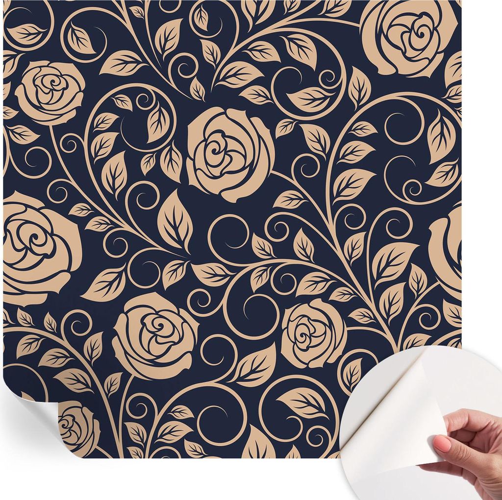 Selbstklebende Wandtapete - Dekorative Tapete für Wohnzimmer - Klebefolie für Wandbilder - Tapetenfolie für Wanddekoration - 250x250 cm - Romant...
