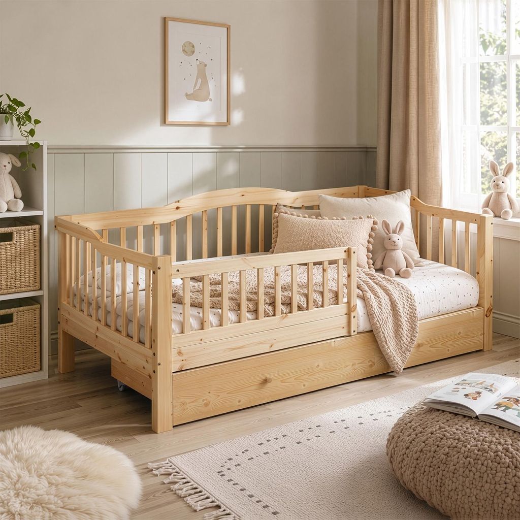 FCH Kinderbett mit Schubladen 90x200cm, Hausbett mit Produktbild 