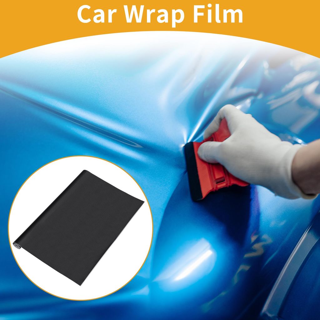 Carbon Autofolie 3D Schwarz Selbstklebende Wrapping Vinyl Folie 5.5mil PVC Universell für Auto Motorrad DIY 45x152cm