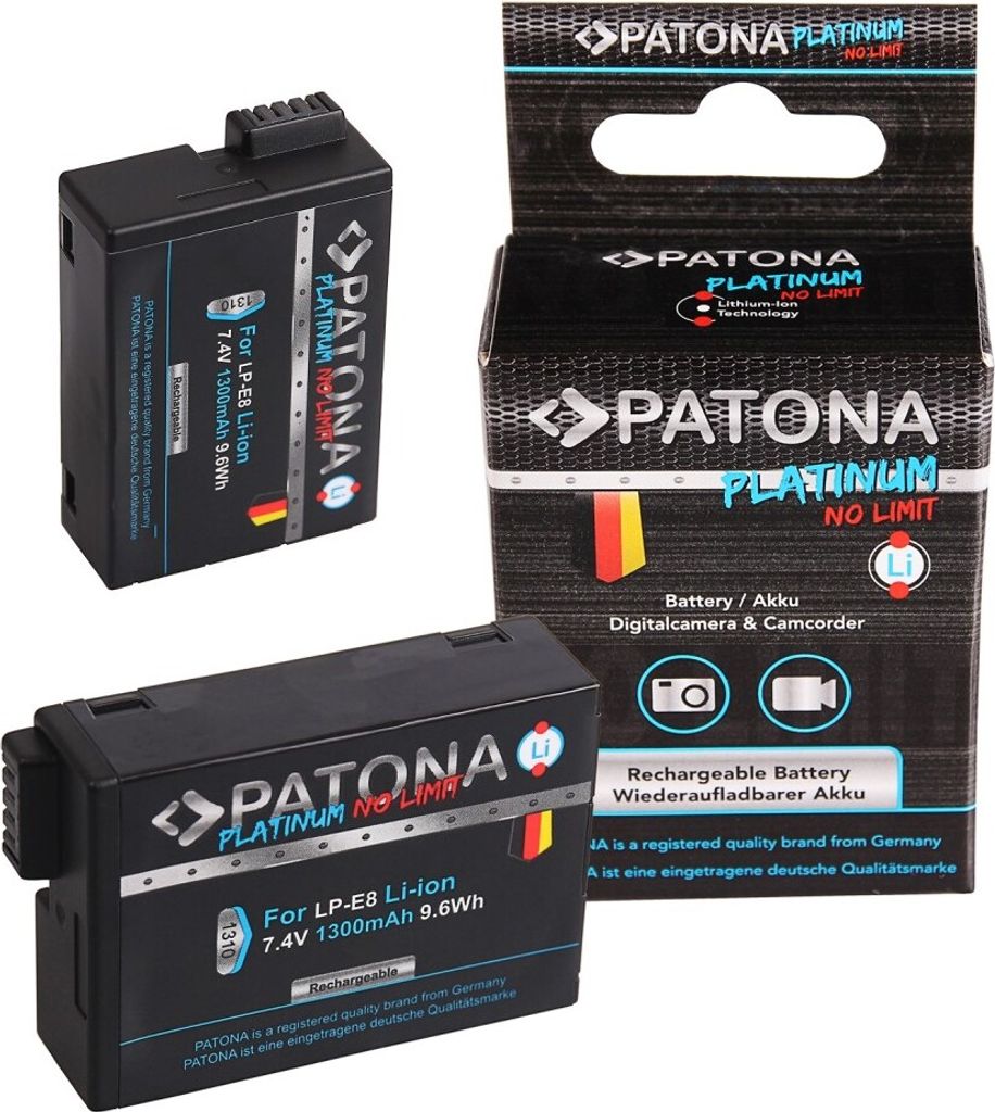 ARLI SET: 2x Akku für Canon EOS 550D 600D 650D 700D LPE8 LP-E8 LP-E8+