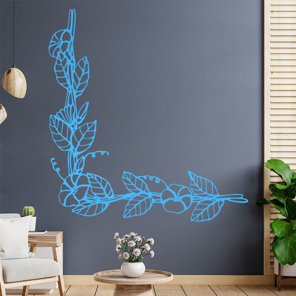 Blumen - Ranken Wandtattoo in 6 Größen - Wandaufkleber Wall Sticker - Dekoration, Küche, Wohnzimmer, Schlafzimmer, Badezimmer