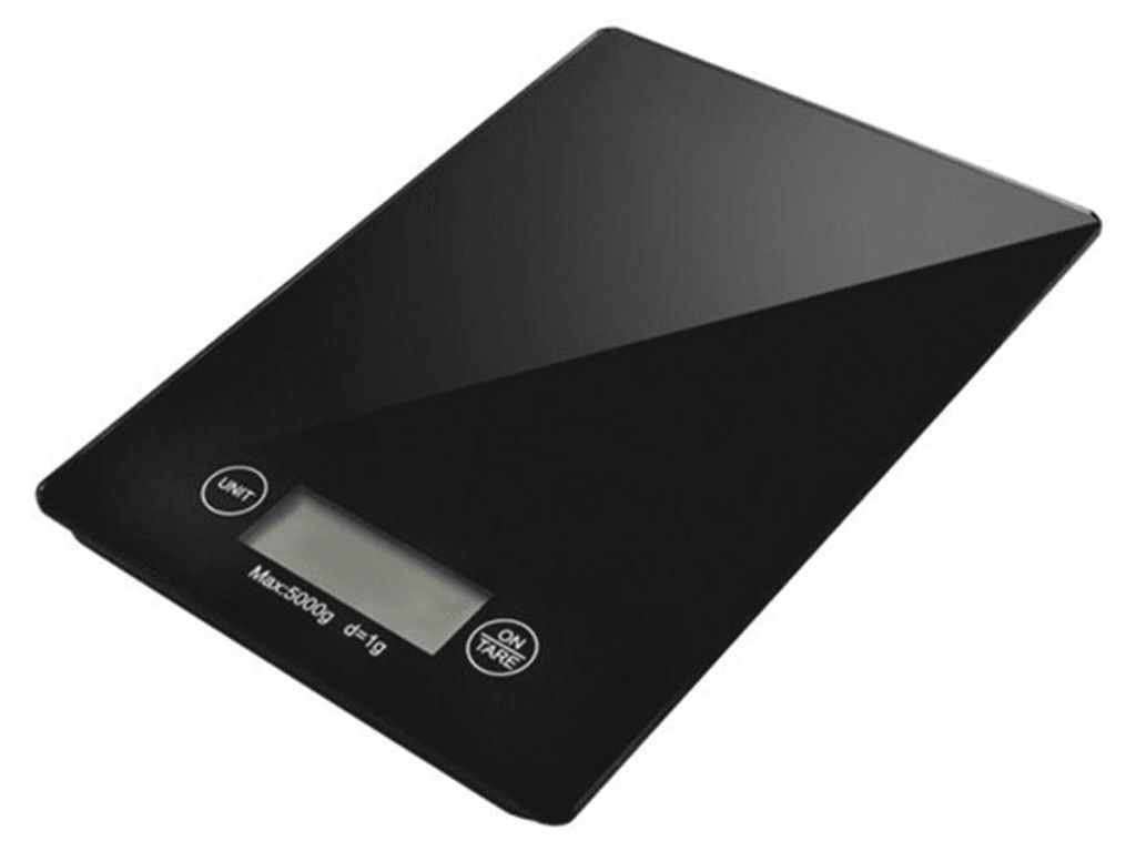 Digitale Küchenwaage 5 kg, Genauigkeit 1 g, schwarz Produktbild 