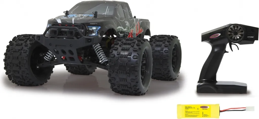 Jamara Skull Monster Truck 4WD 1/12 - Véhicule Tout-Terrain RC 2,4 GHz