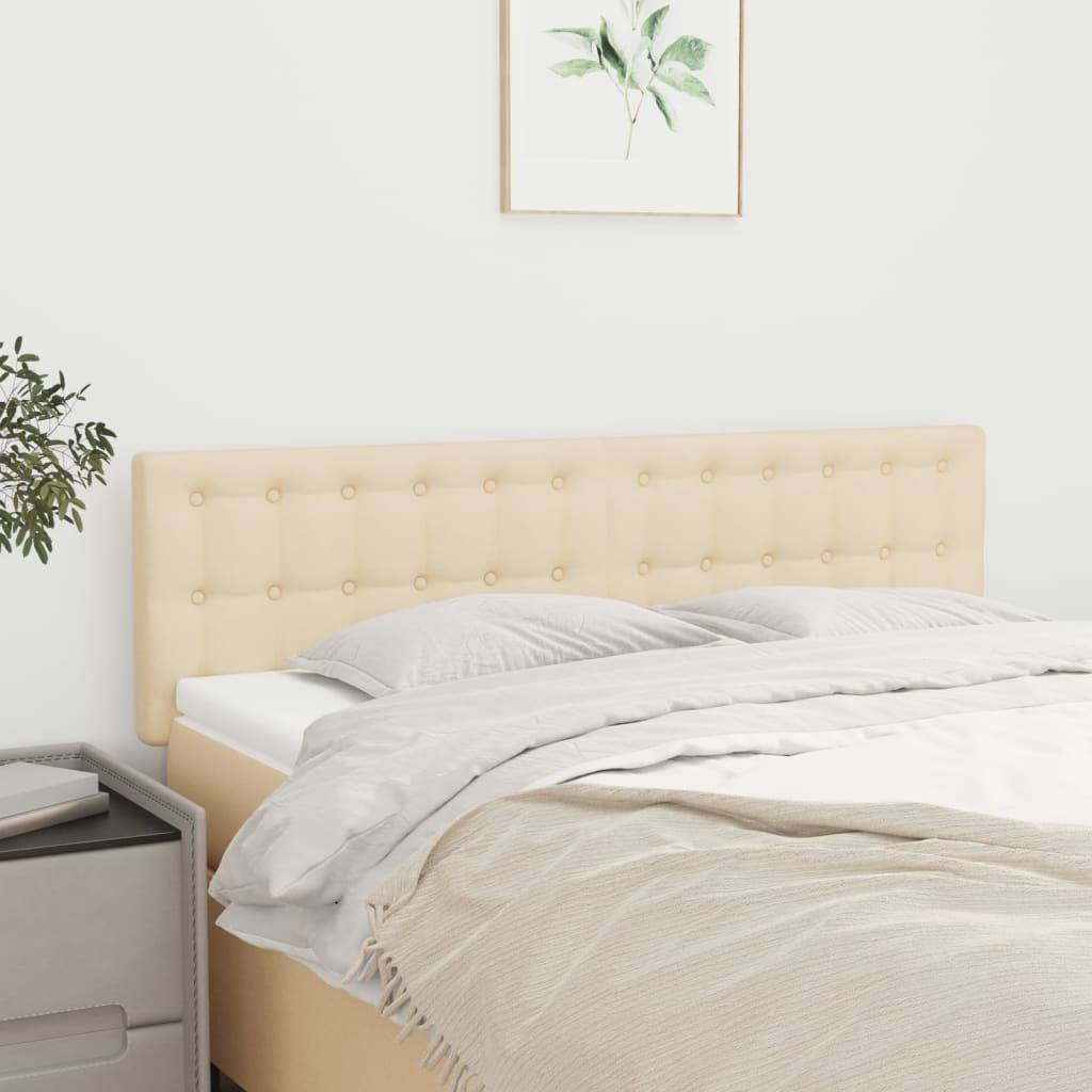 The Living Store Kopfteile 2 Stk. Creme 72x5x78/88 cm Stoff
