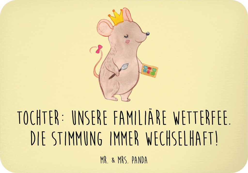 Mr. & Mrs. Panda Kühlschrankmagnet Tochter Wetterfee - Gelb Pastell - Geschenk, Teenager, whiteboardmagnet, Einfallsreichtum, Freude, herzerwärme...