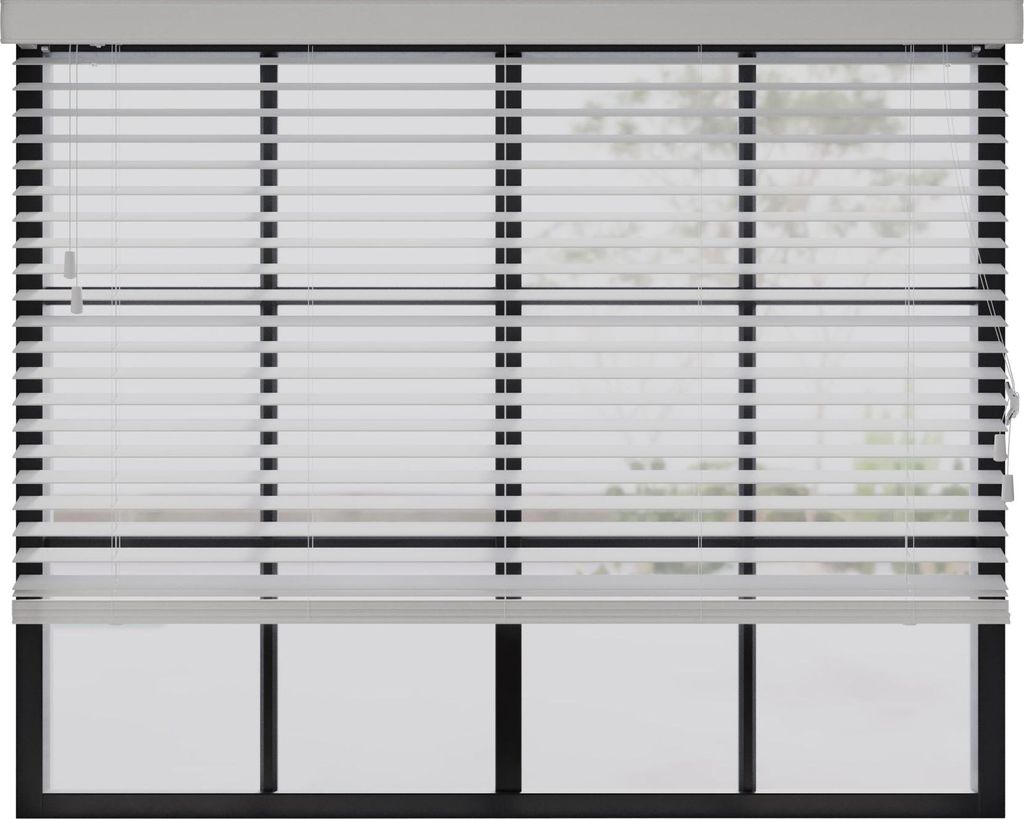 Cocoon Holz Jalousien 200 x 240 cm - 50mm Lamellen für Innen - Weiß