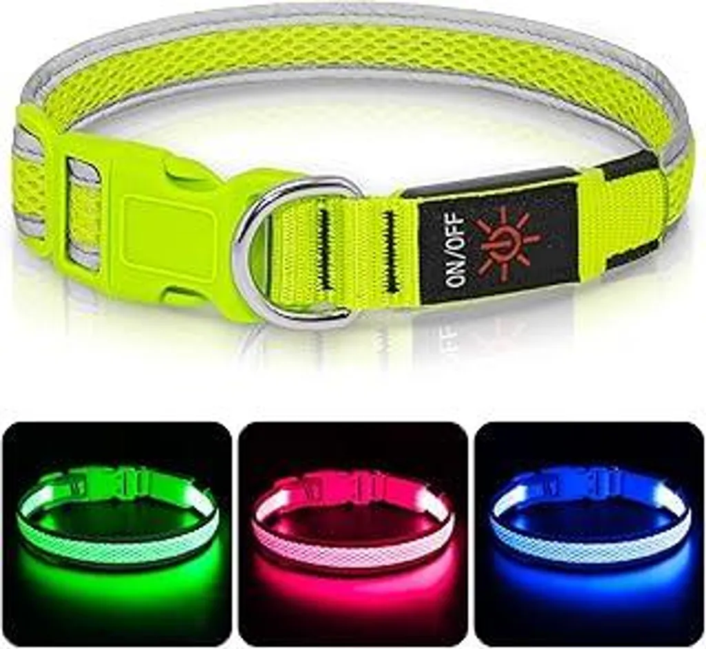 Collare Professionale LED Verde M per Cani - Colaseeme Adventure