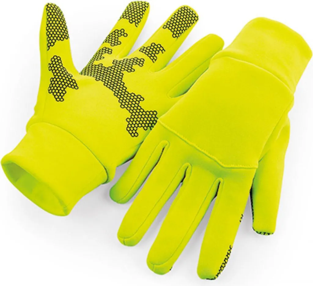 Beechfield B310 Guanti Sportivi Softshell Giallo Fluo Touch Screen