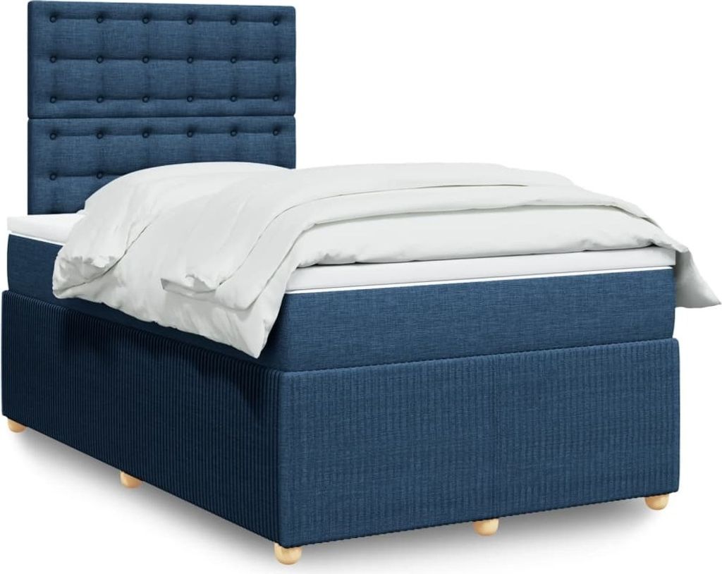 Maison Exclusive - Boxspringbett mit Matratze Blau 120x190 cm Stoff