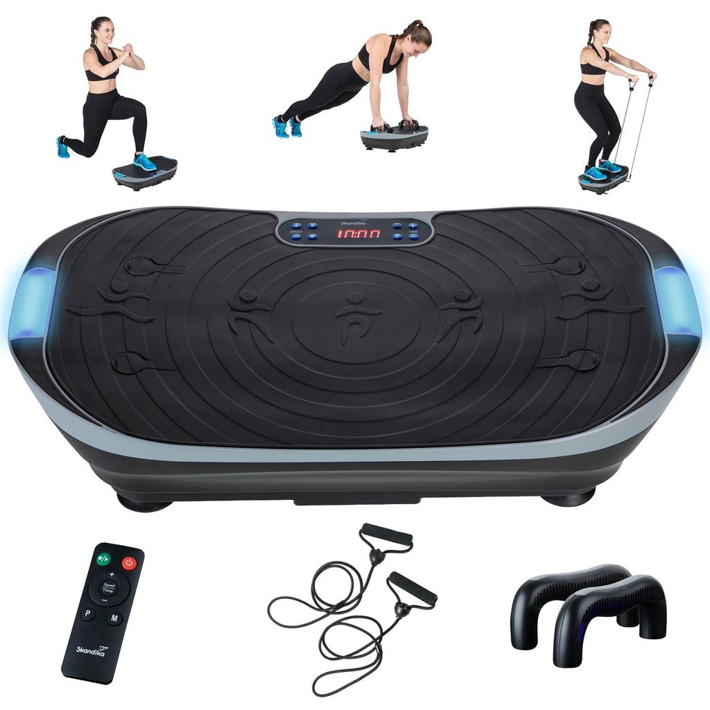 Skandika Vibrationsplatte V2 | Trainingsgriffe und Produktbild 
