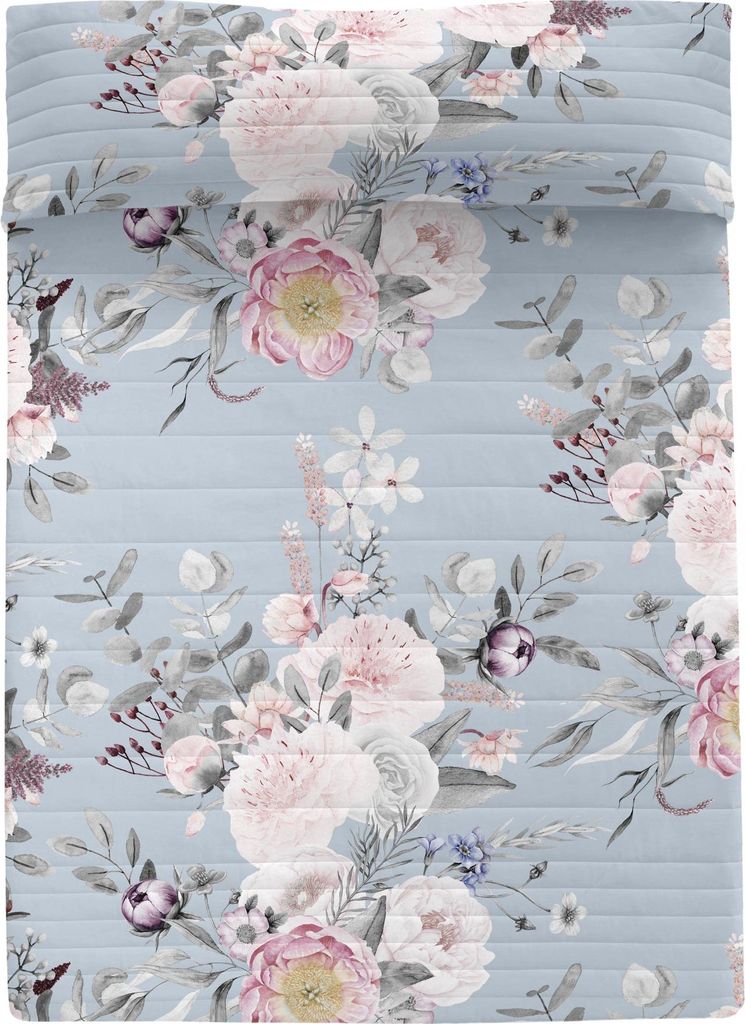 Soft bouquet Tagesdecke 270x260 cm (Bett 160/180) 100 % Baumwolle (außen) 100 % Polyester (Füllung) Hergestellt in Europa