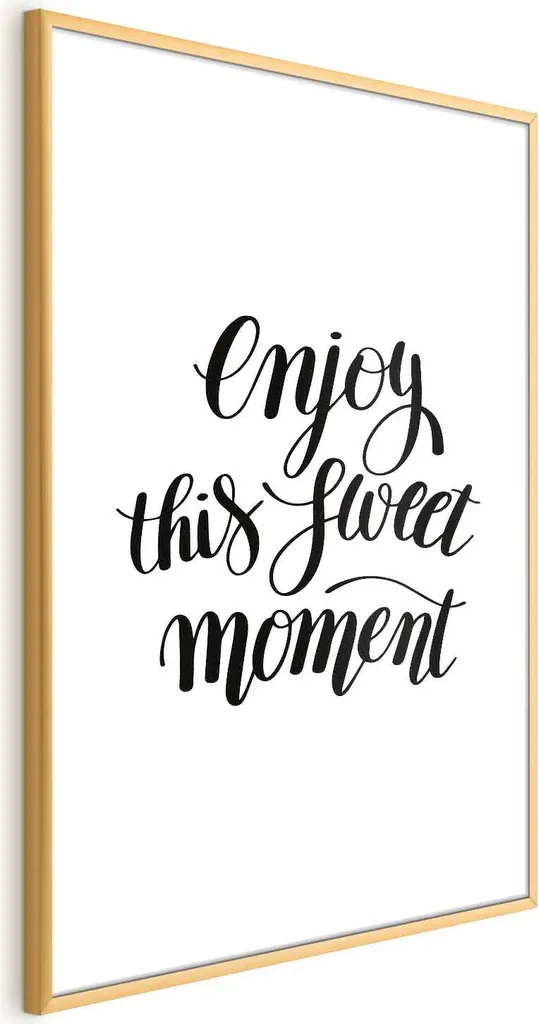 Poster Enjoy 60x90 cm Oro - Cornice con Margine Sottile