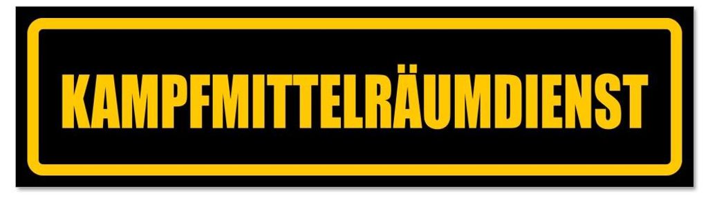 Kiwistar - Autoaufkleber - Gelb - Schwarz - 30 x 8 cm - Kampfmittelräumdienst - Hinweis Aufkleber Sticker für Auto, Kfz, Fahrrad, PKW, LKW