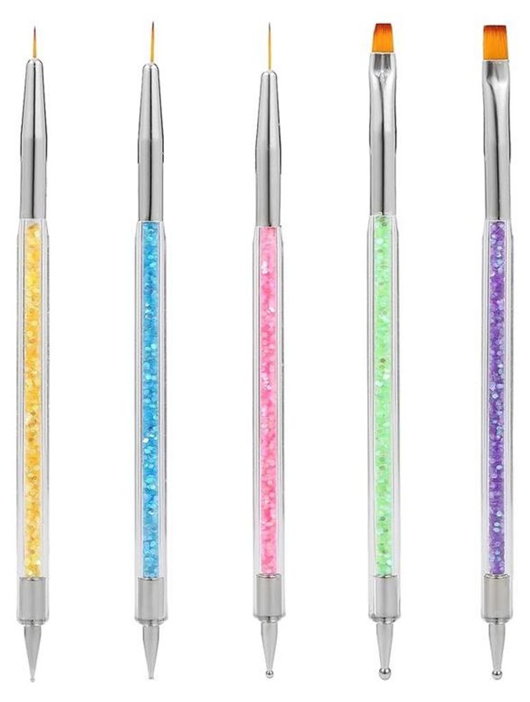 UNIQ Nail Art und Dotting Tools 5 teiliges Nagelpinsel Set fuer praezises Nageldesign