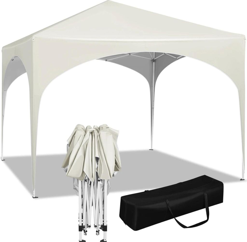 Partyzelt - Faltpavillon - Wasserdicht - 3 x 3 m - Halbrundes Dach - Schneller Aufbau - Gelb