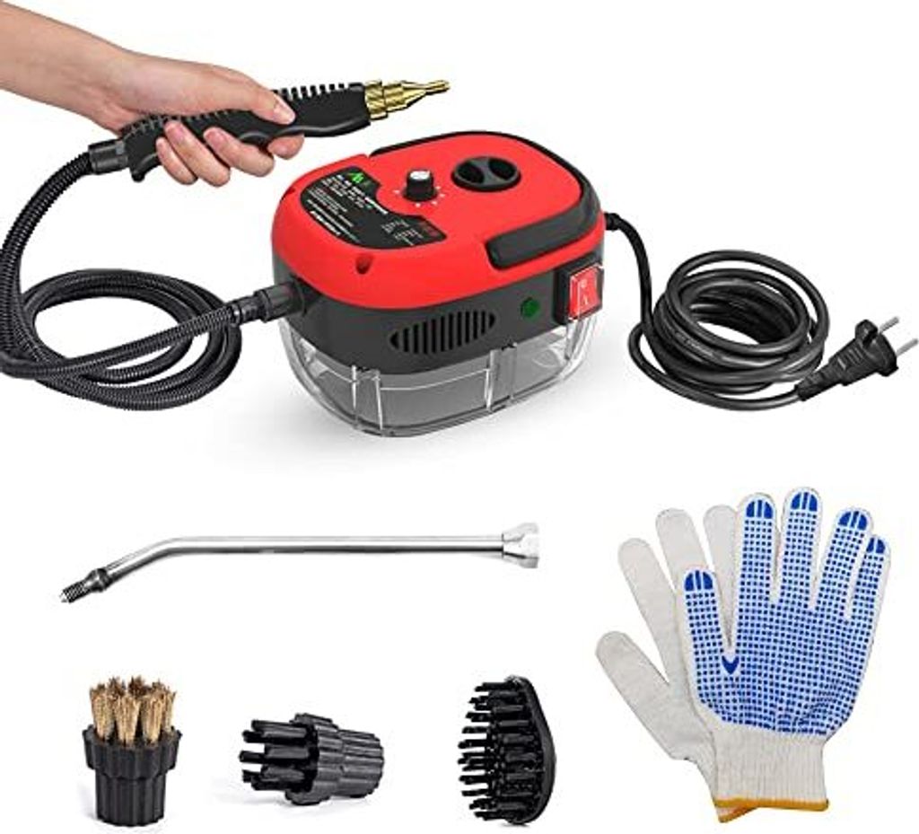 SUNYDOG Tragbarer Handheld -Dampfreiniger, 2500W Hochdruckreiniger Bürstenkopf Handschuhe Küche, Badezimmer, Auto