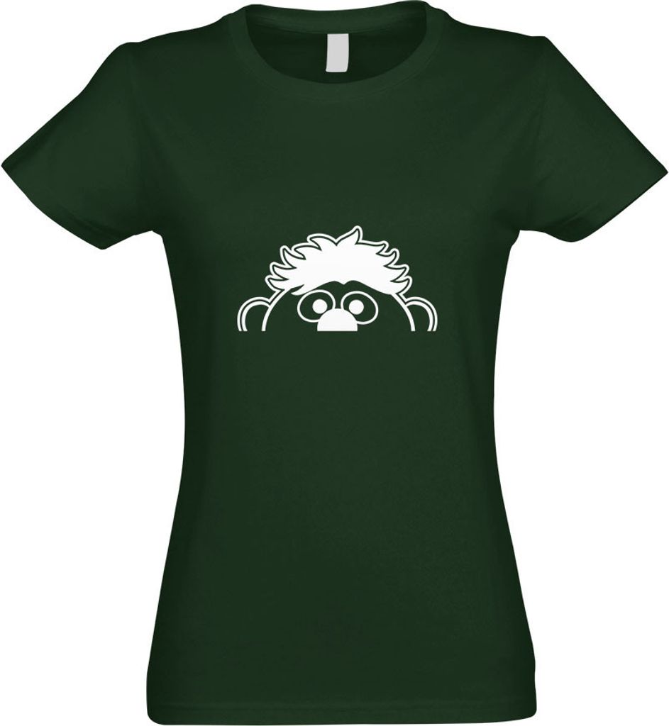 Kiwistar - T-Shirt tailliert - Damen - flaschengrün - Halber Ernie - mit Motiv Bedruckt - Funshirt Design - Sport - Freizeit - Damen - XXL