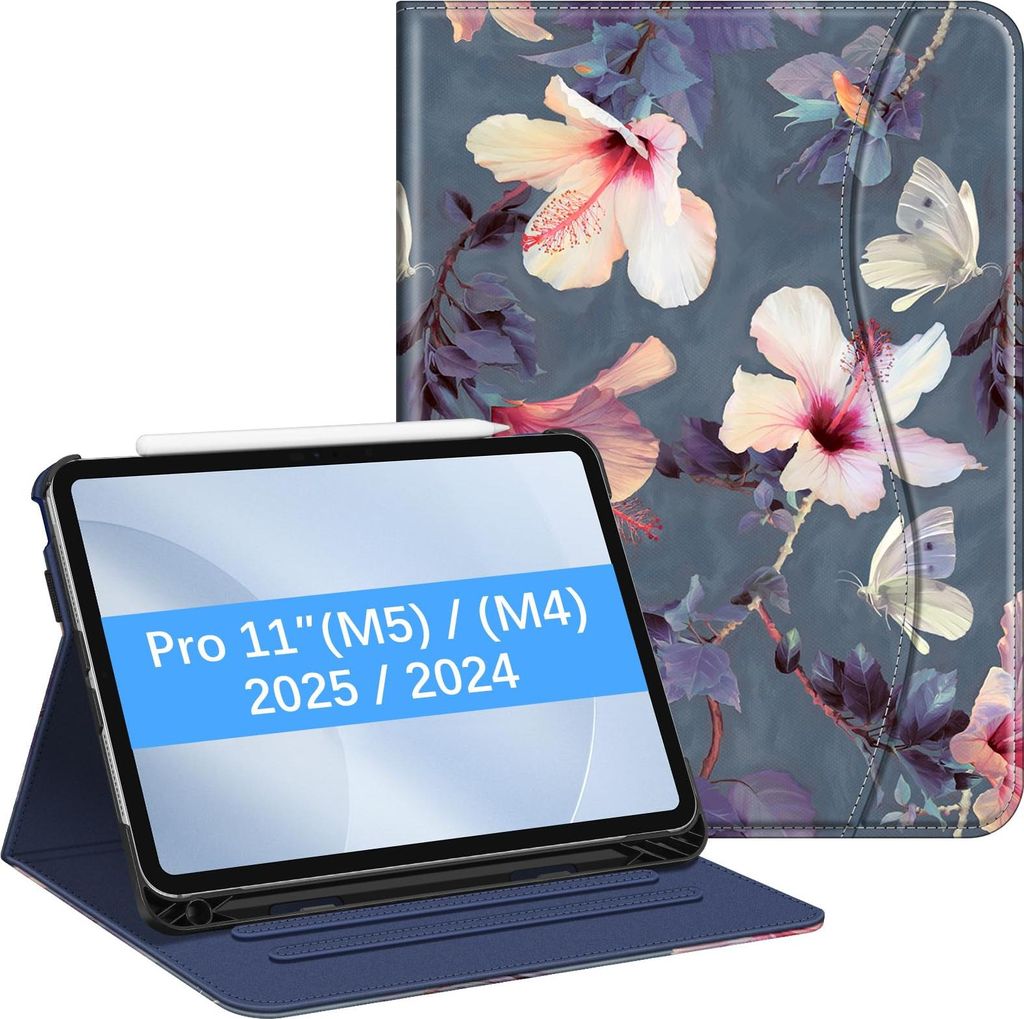Fintie Hülle für iPad Pro 11 Zoll (M5/M4) 2025/2024 mit Stifthalter, Multi-Winkel Betrachtung Folio Stand Schutzhülle Case mit Dokumentschlitze,...