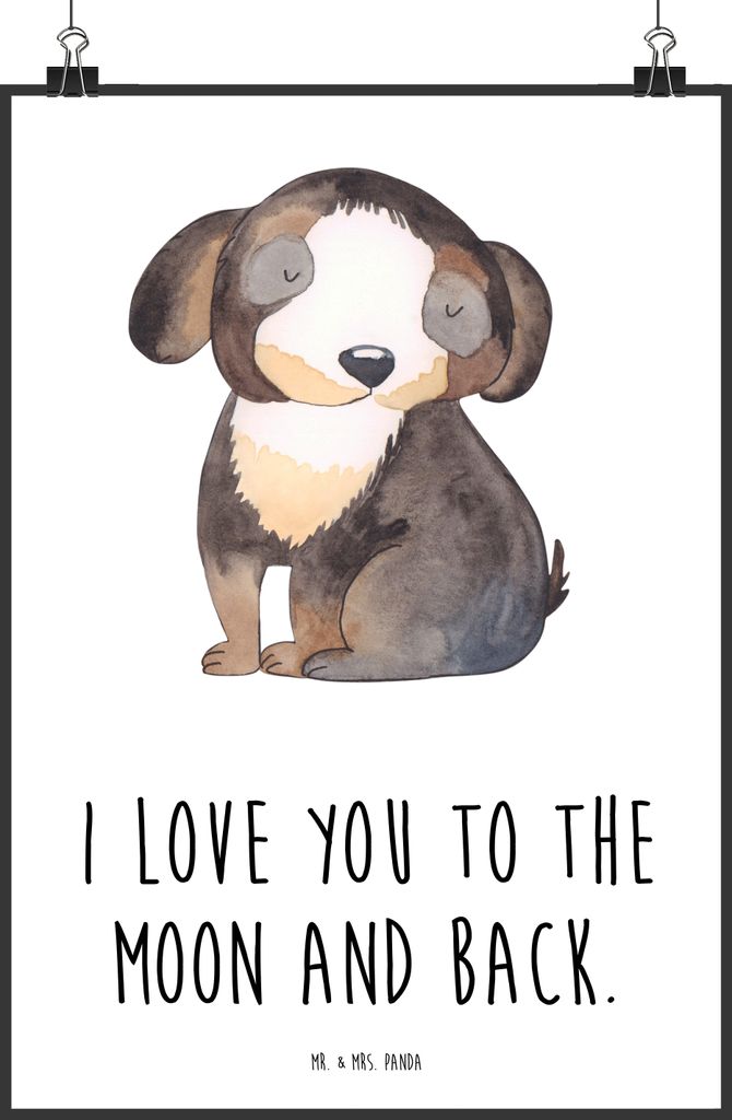 Mr. & Mrs. Panda Bild Hund Entspannen DIN A2 - Weiß - Geschenk, Sprüche, Wanddekoration, Verliebt, Liebe, wanddeko, Süß, drucke, Wandbild, Kuns...