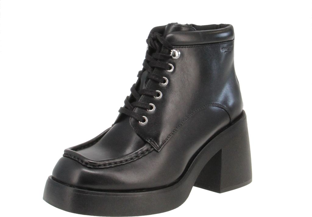 Vagabond Brooke Frauen Schnürung Leder Block Absatz Stiefelette Mit Reißverschluss Schwarz – undefined / Schwarz