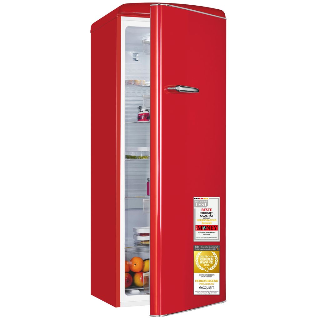 Exquisit Retro Kühlschrank 225 l | Energieklasse C | leise Produktbild 