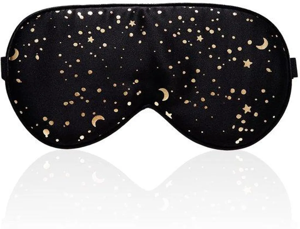 Masque de sommeil en soie pour voyage et domicile avec sangle réglable