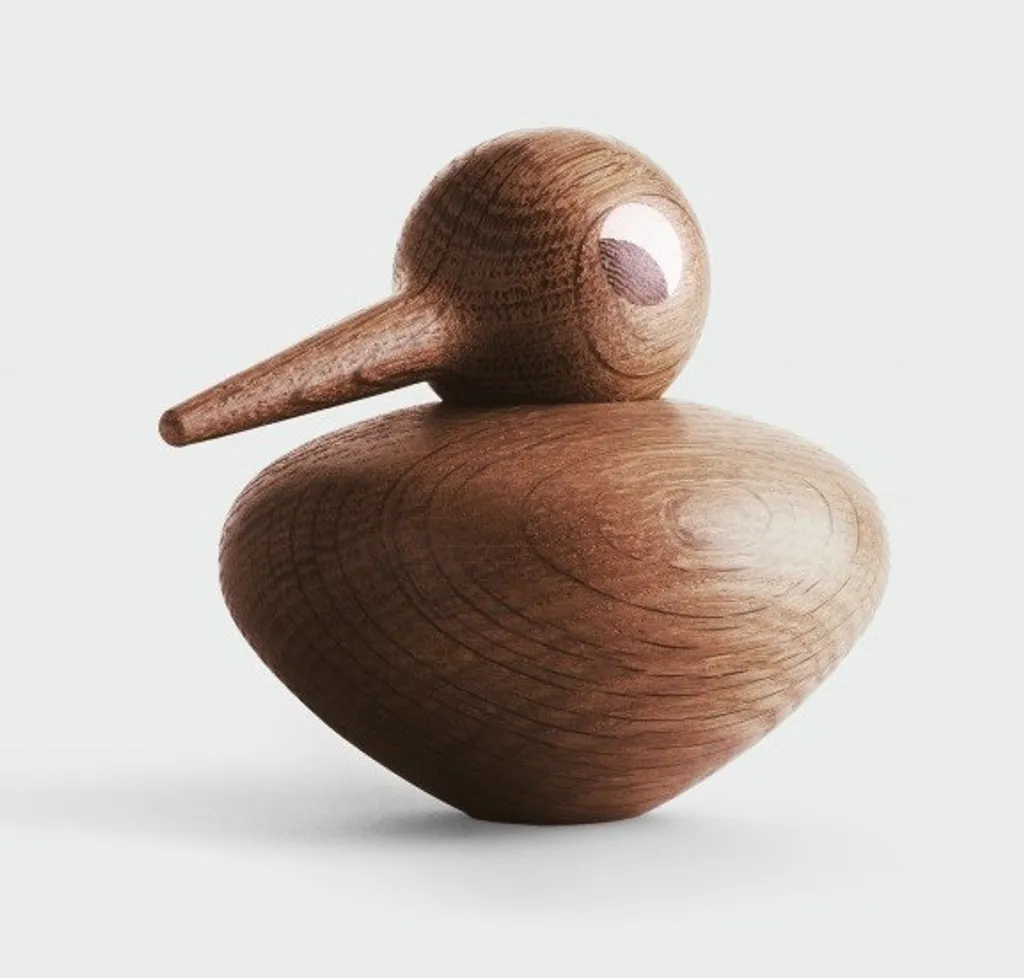 Oiseau Bird Chubby Architectmade en Chêne Fumé avec Tête Orientable