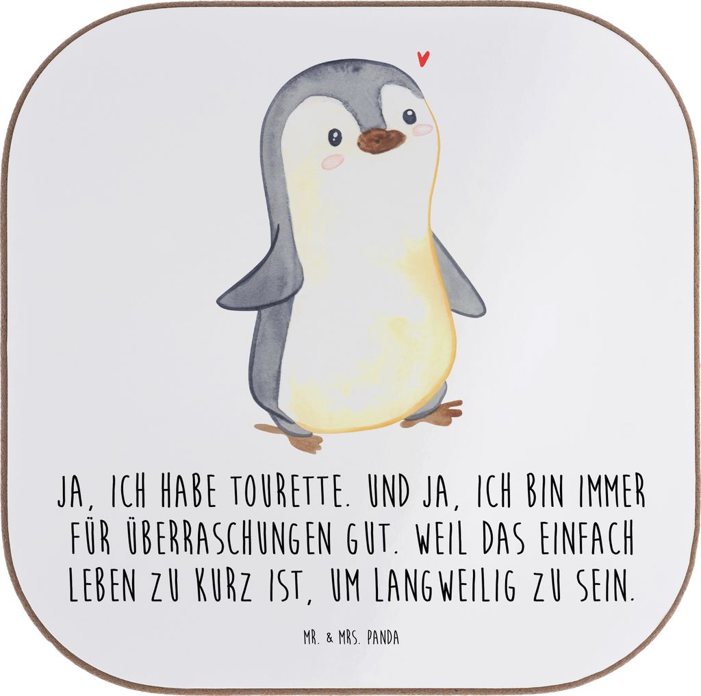 Mr. & Mrs. Panda Untersetzer für Gläser Pinguin Tourette - Produktbild 